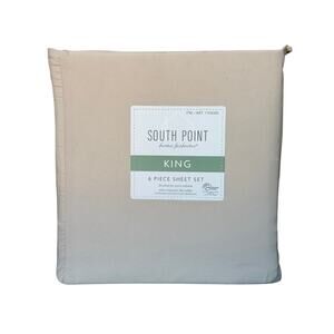 South Point sheets king 6 piece extra soft beige new